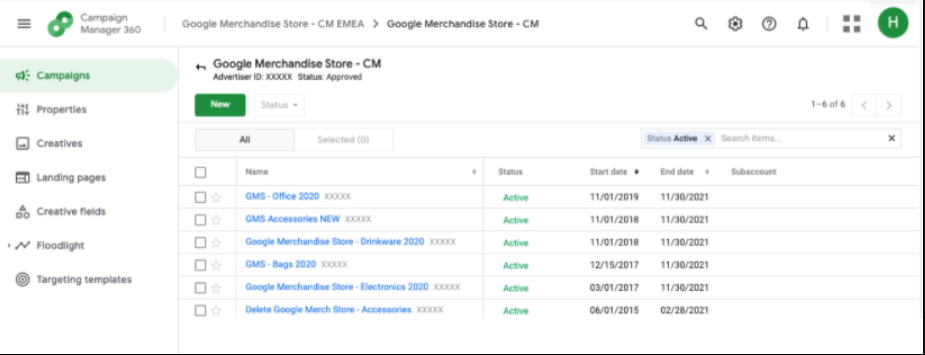 Google Data Studio Campaign Manager 360